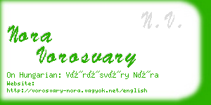 nora vorosvary business card